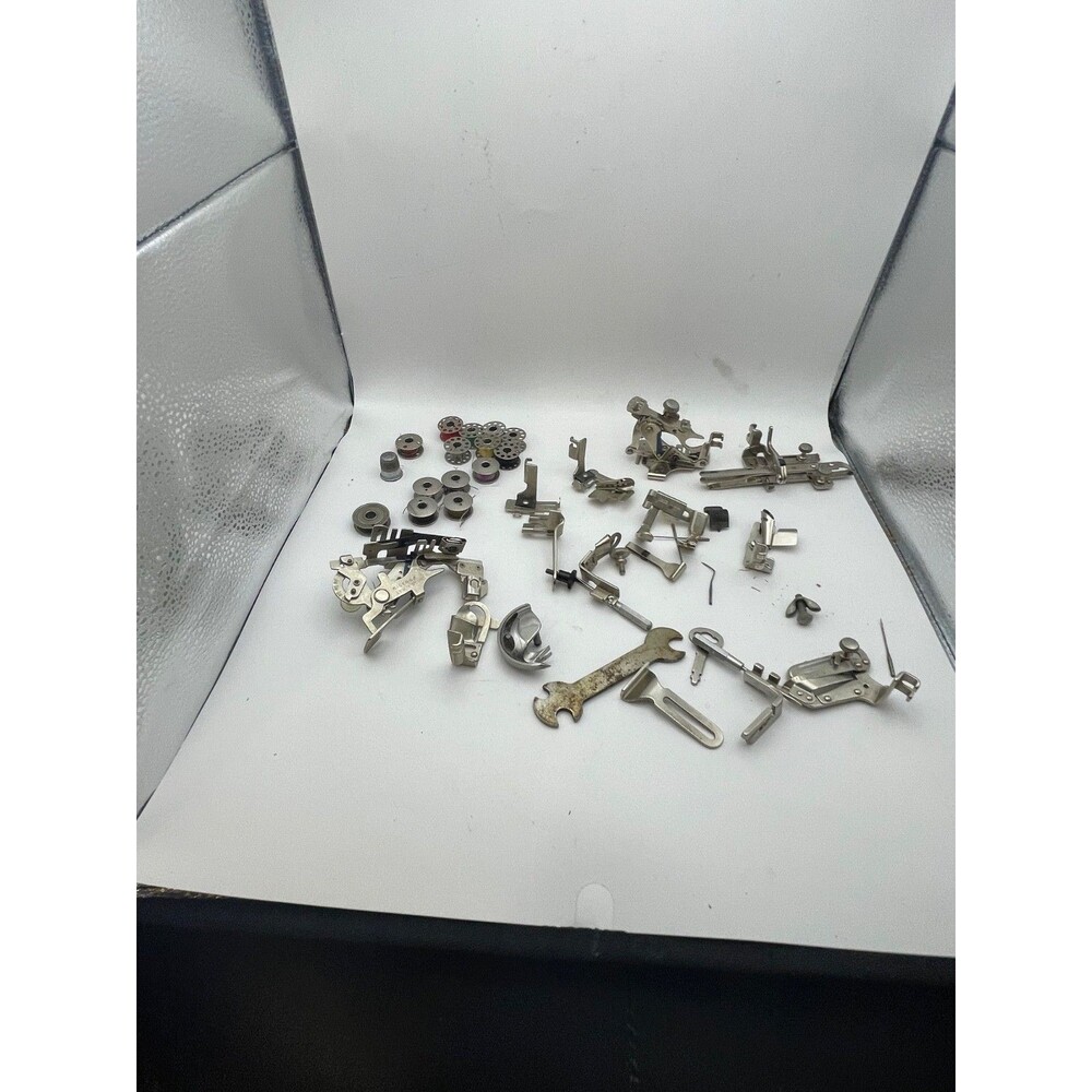 Vintage Singer Sewing Machine Attachments Parts Feet Bobbins Accessories Lot
